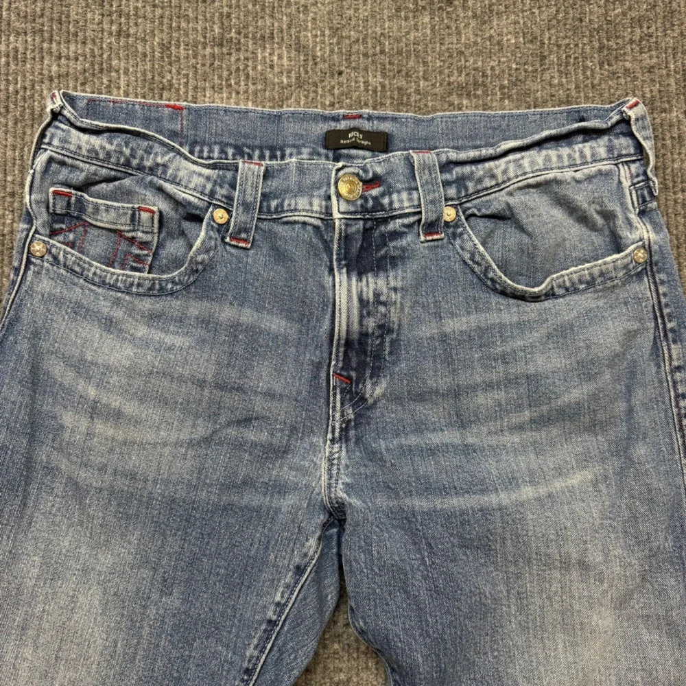 True Religion Ricky Mens 38x33 Relaxed Straight Jeans Horseshoe Denim Y2K